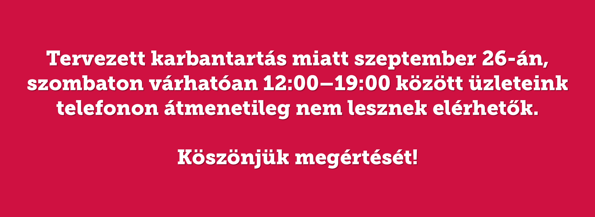 Szombati elérhetőség