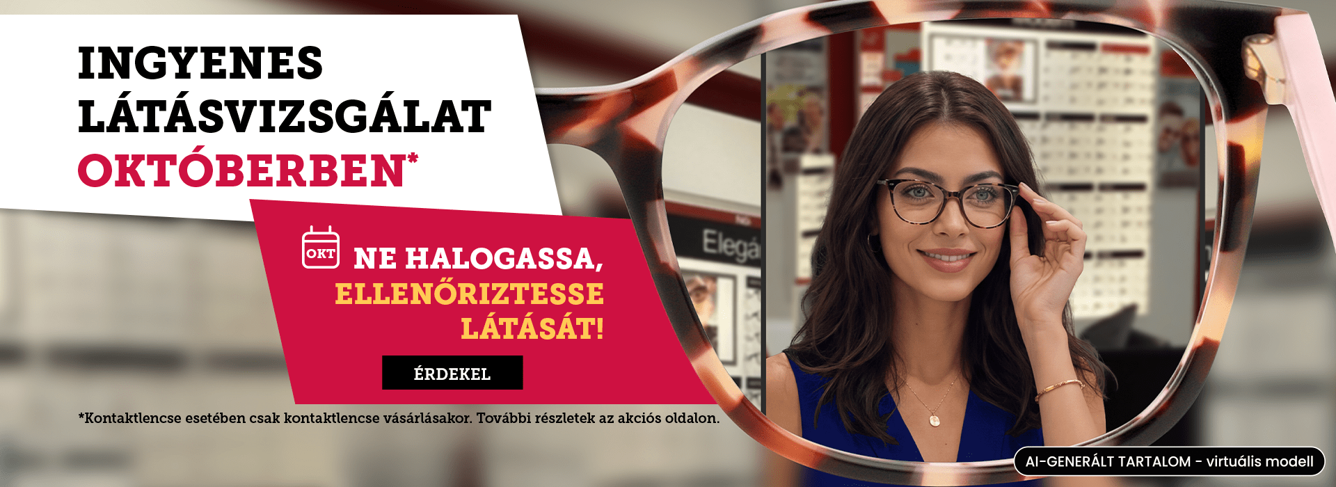 Októberi ingyenes látásvizsgálat akció