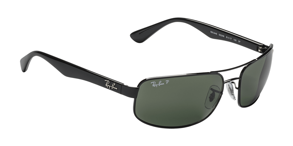 Ray-Ban RB3445 002/58 férfi fekete színű téglalap formájú napszemüveg