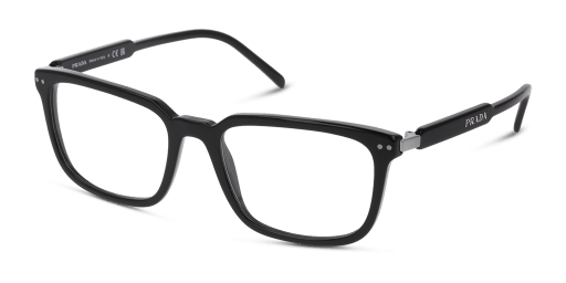 Prada PR 13YV 1AB1O1 férfi fekete színű téglalap formájú szemüveg
