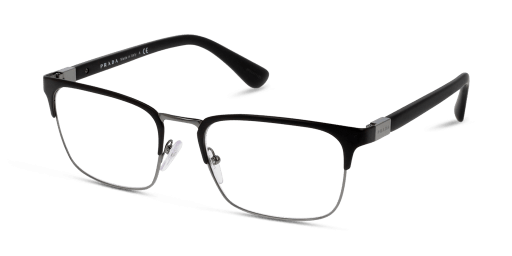Prada PR 54TV 1BO1O1 férfi fekete színű téglalap formájú szemüveg