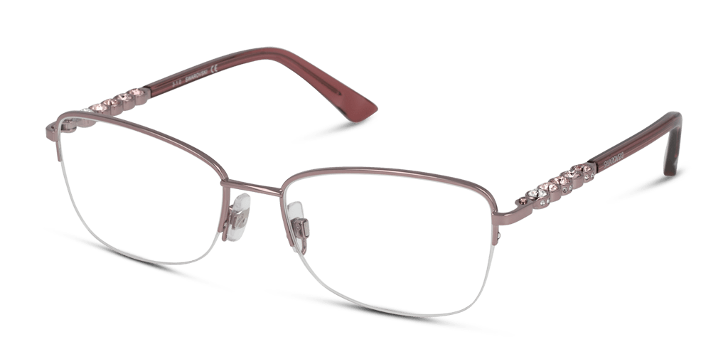 Swarovski SW 5140 072 női rózsaszín színű téglalap formájú szemüveg