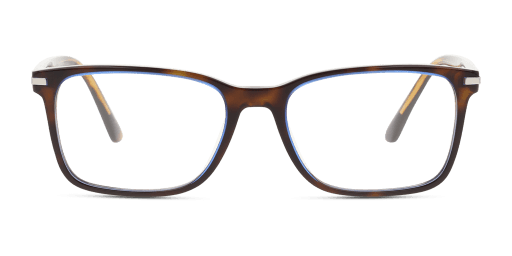 Prada PR 14WV ZXH1O1 férfi havana színű téglalap formájú szemüveg