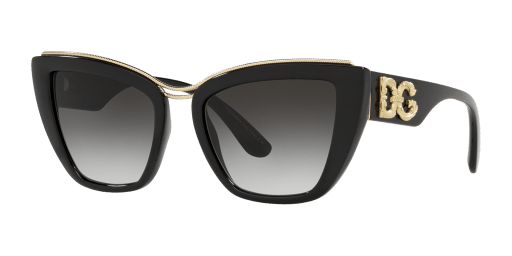 Dolce and Gabbana DG6144 501/8G női fekete színű macskaszem formájú napszemüveg