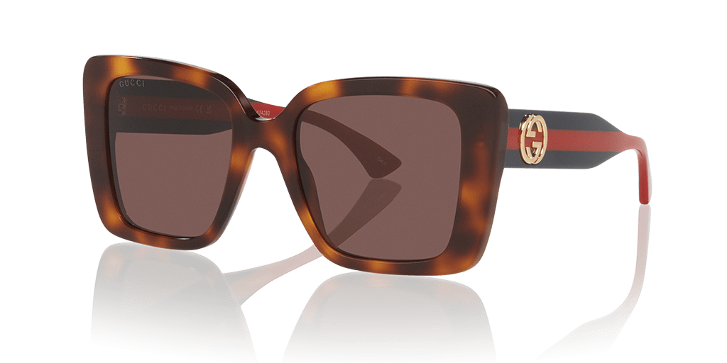 GUCCI GG1861S-002 női havana színű téglalap formájú napszemüveg