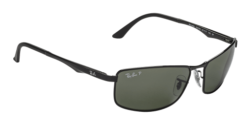 Ray-Ban RB3498 002/9A férfi fekete színű téglalap formájú napszemüveg